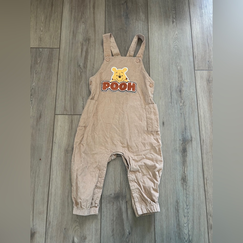 Disney Baby Pooh Bear Tan Corduroy Beige‎ Kids Overalls